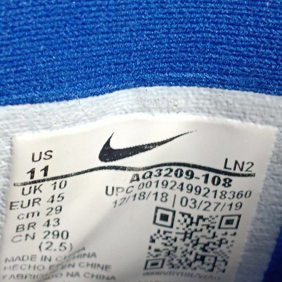 Nike Alpha Menace Pro 2 Mid Shoes Men's 12 Blue Football Cleats AQ3209-108 - Picture 5 of 12